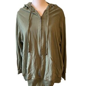Avenue Olive Green Hooded Sweater